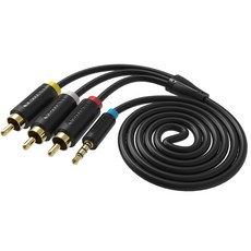 VEnTIOn 威迅 純銅 3.5mm AV 轉 3 RCA 音源線 1.5m, 單一商品, 1個