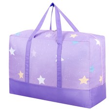 防水牛津布印花棉被收納袋, 紫色的, 1個