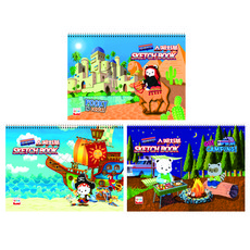 YOUNGART 男童素描本 3入 隨機出貨, 345 x 248 毫米, 30張