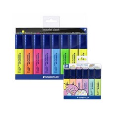 STAEDTLER Classic 364系列粉彩螢光筆 6入組+螢光筆 8入組, 混色, 1套