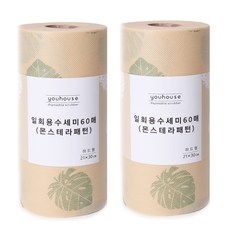 youhouse 龜背芋雙面拋棄式菜瓜布 60入, 混合顏色, 2個
