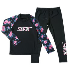 9FX 兒童熱帶花卉九分防磨衣上下套裝