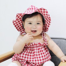 알로하제이 여아용 잔체크 썬햇