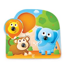 Hape 叢林動物大鼻子手抓板拼圖, 1套, 3piece