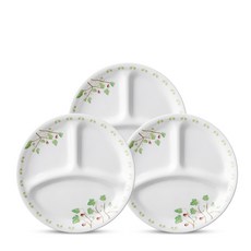 코렐 무화과 삼절접시, 혼합 색상, 3개입