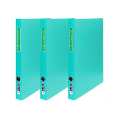 Noble Frontier 高級 A4 2cm D型環活頁夾 3孔, 淺綠色, 3個