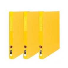 Noble 透明 Frontier 高級 A4 2cm D型環活頁夾 3孔, 黃色, 3個