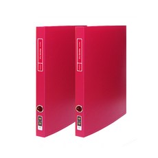 Noble Frontier 高級 A4 40頁 D型3孔文件夾, 紅色, 2入