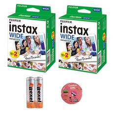 instax 拍立得 寬膠卷 40p + AA 電池 2p + 手鏡隨機發送, 單品, 1套