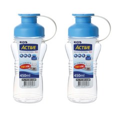 KOMAX 轉蓋式水瓶 2入組, 藍色, 450ml