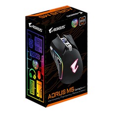 GIGABYTE 技嘉 AORUS M5 RGB 融合遊戲鼠標 GM-AORUS M5, 啞光黑