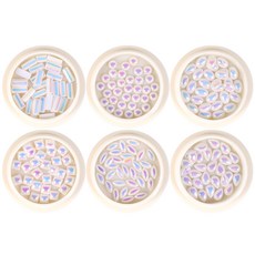 NB KIDULT 婚禮美甲 A 極光 美甲飾品 珍珠 6款 M10161, 混合顏色, 1個