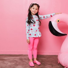 Lala Amang 女童清新荷葉邊防曬泳衣套裝