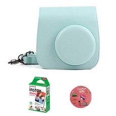 CAIUL Instax Mini 9 相機包冰藍+迷你膠卷10p+手鏡隨機出貨, 單品, 1套