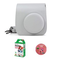 CAIUL Instax Mini 9 相機包煙熏白+迷你膠卷10p+手鏡隨機出貨, 單品, 1套