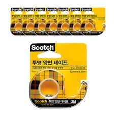 3M 透明雙面膠帶台 136 12mm x 6.35m, 單一顏色, 8入