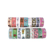 블루마토 일러스트 마스킹 테이프 15mm MTP002 6p, 랜덤 발송, 3개입