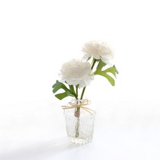 다우에프앤지 조화 피오니 크림 로마 유리병 콤비, 스틱(크림), 유리병(투명), 1세트