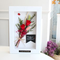 Gagukio永生花相框 大 玫瑰, 白色的