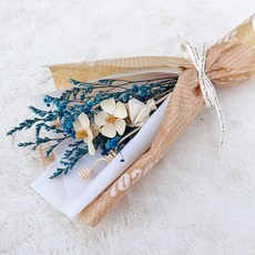 Bluehen 永生花 + 木質擴香枝, 迷霧藍(藍色), 1套