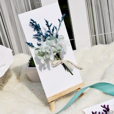 Blüehen 藍色永生花+零錢袋, 藍色