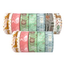 BlueMato 插圖美紋紙膠帶 7 種類型 MTP001 15mm x 5m, 隨機發貨, 12入