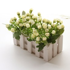 리버그린 조화 벨라 꽃송이 울타리화분, 화이트, 1개