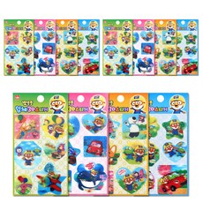 뽀로로 3D 입체 스티커 4종, 혼합 색상, 3세트