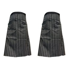 Young Green 條紋腰部圍裙, 黑色, 2個