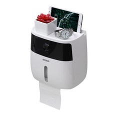 Artigo Eco Co 1層收納半圓形衛生紙收納盒, 黑色的, 1個