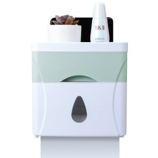 極致單層方形衛生紙收納盒, 綠色, 1個