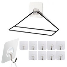 The Living浴室拖鞋室內拖鞋整理架+超強力透明掛勾掛勾 10入, 1套