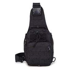 I Love Home男款軍事腰包, 黑色