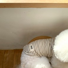 MAGDOG Morning 亞麻條紋無袖T恤, 棕色