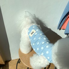 MAGDOG 棉花糖圓點無袖T恤, 天藍色