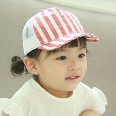 MUSHU 幼童用涼感條紋網眼帽
