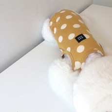 MAGDOG 奶油圓點無袖T恤, 芥末黃