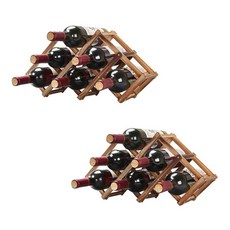 Justin 可折疊多功能木製5格酒架, 胡桃木色, 2個