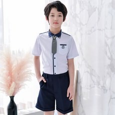 JACKID 男童拼色短袖襯衫
