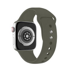 우수스 애플워치 3/4/5 이중버클 솔리드 컬러 실리콘 밴드 S/M (42/44mm 호환 가능), 올리브