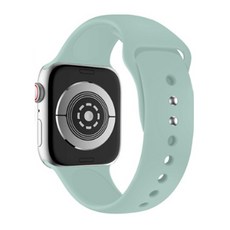 우수스 애플워치 3/4/5 이중버클 솔리드 컬러 실리콘 밴드 S/M (38/40mm 호환 가능), 애쉬그린