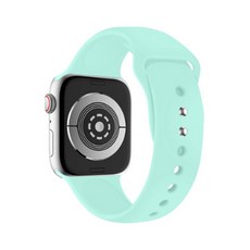 우수스 애플워치 3/4/5 이중버클 솔리드 컬러 실리콘 밴드 S/M (42/44mm 호환 가능), 라이트사파이어그린