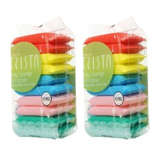 THREE STAR 星星標誌聚酯纖維海綿菜瓜布, 10個, 2套