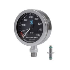 SCUBAPRO 黃銅壓力表 63mm, 黑色