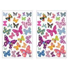 FIXPIX 現代壁貼 蝴蝶壁貼 PS58081 2入, 混合顏色, 50 x 70 cm