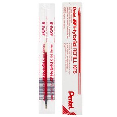 Pentel 飛龍文具 替換筆芯 0.5mm KF5-BO, 紅色, 12個