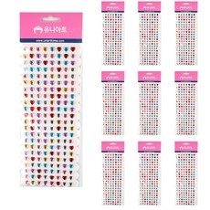 Uniart 珠珠貼紙 15號, 10個, 混合顏色