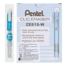 Pentel 飛龍文具 按壓式橡皮擦 ZE81S-W, 混色, 12入