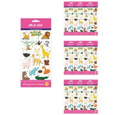 Uniart 教育用透明動物貼紙, 10個, 混合顏色