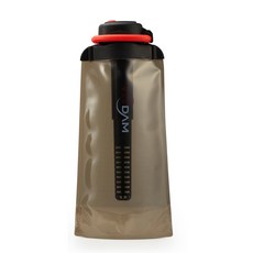 VITDAM 戶外用攜帶式迷你過濾水瓶, 黑色, 700ml